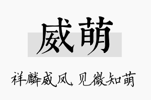 威萌名字的寓意及含义