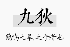 九狄名字的寓意及含义