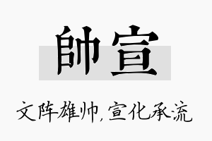 帅宣名字的寓意及含义