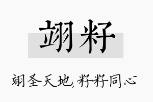 翊籽名字的寓意及含义