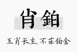 肖铂名字的寓意及含义