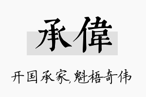 承伟名字的寓意及含义