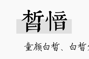 皙愔名字的寓意及含义