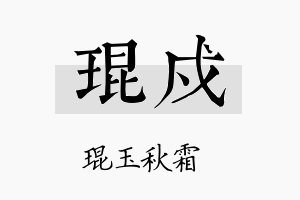 琨戍名字的寓意及含义