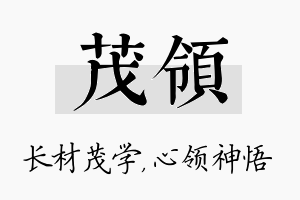 茂领名字的寓意及含义