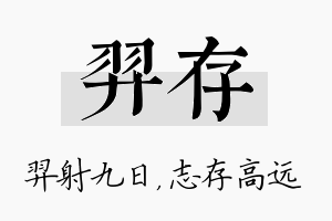 羿存名字的寓意及含义