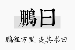 鹏曰名字的寓意及含义