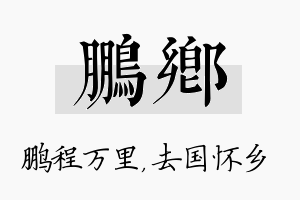 鹏乡名字的寓意及含义