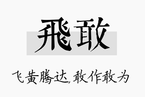 飞敢名字的寓意及含义