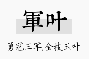 军叶名字的寓意及含义