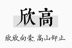 欣高名字的寓意及含义