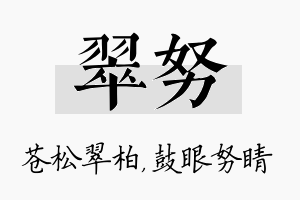 翠努名字的寓意及含义