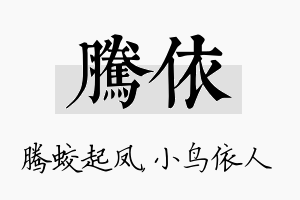 腾依名字的寓意及含义