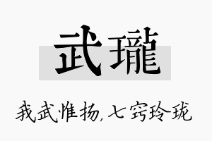 武珑名字的寓意及含义