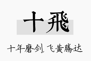 十飞名字的寓意及含义