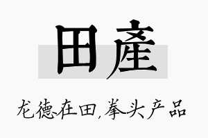 田产名字的寓意及含义