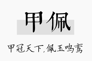 甲佩名字的寓意及含义