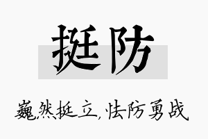 挺防名字的寓意及含义