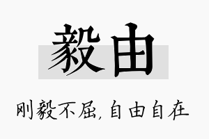 毅由名字的寓意及含义