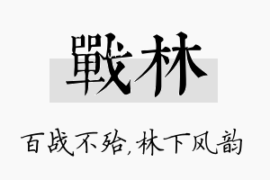 战林名字的寓意及含义