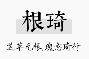 根琦名字的寓意及含义