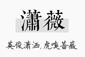 潇薇名字的寓意及含义