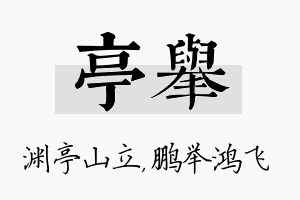 亭举名字的寓意及含义