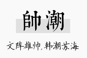 帅潮名字的寓意及含义