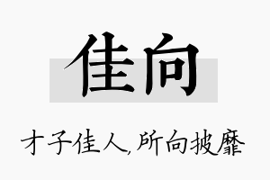 佳向名字的寓意及含义