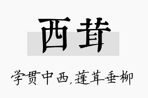 西茸名字的寓意及含义