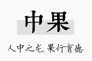 中果名字的寓意及含义