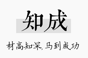 知成名字的寓意及含义