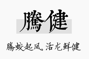 腾健名字的寓意及含义