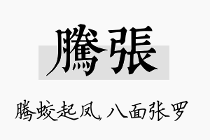 腾张名字的寓意及含义