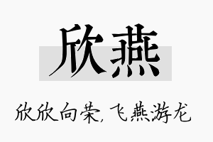 欣燕名字的寓意及含义