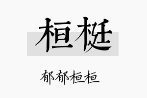 桓梃名字的寓意及含义