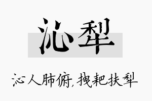 沁犁名字的寓意及含义