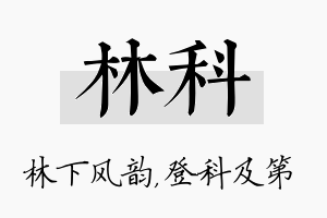 林科名字的寓意及含义