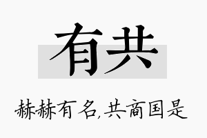 有共名字的寓意及含义