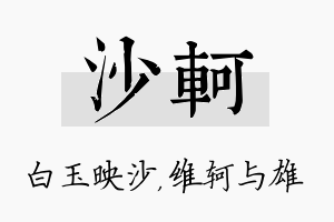 沙轲名字的寓意及含义