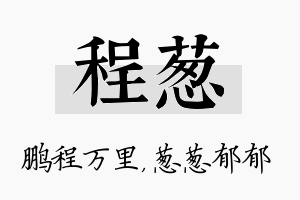 程葱名字的寓意及含义