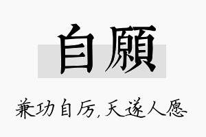 自愿名字的寓意及含义