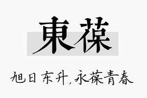 东葆名字的寓意及含义