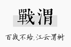 战渭名字的寓意及含义