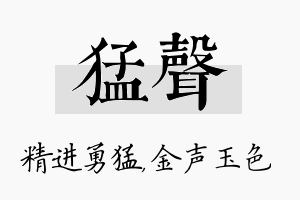 猛声名字的寓意及含义