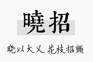 晓招名字的寓意及含义