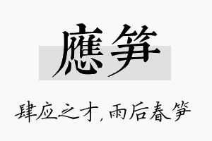 应笋名字的寓意及含义