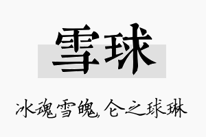 雪球名字的寓意及含义