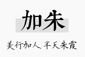 加朱名字的寓意及含义