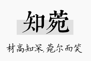 知菀名字的寓意及含义